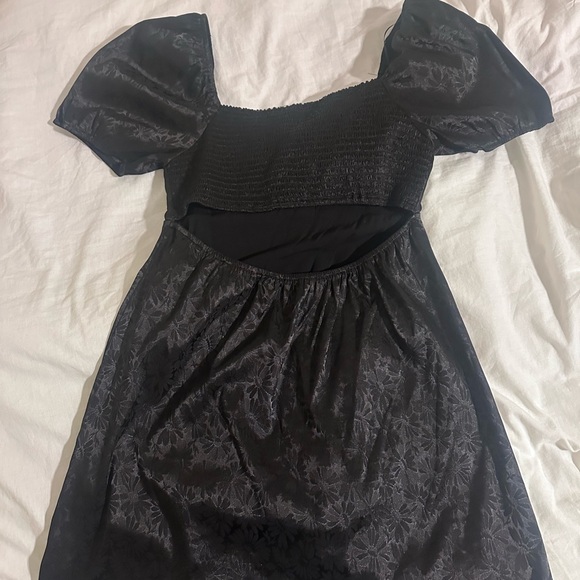 Altar’d State Black Puff Sleeve Floral Dress - Picture 4 of 5